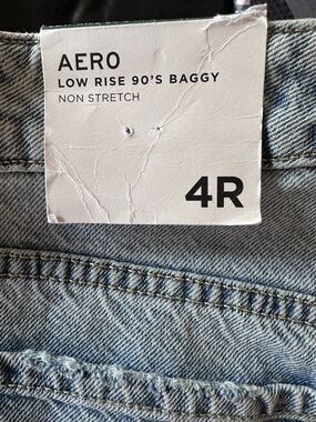 Aeropostale Low Rise 90's Baggy Non-Stretch Jeans - Light Blue